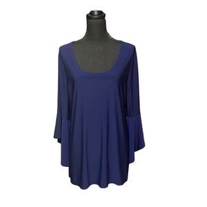 Slinky Brand top tunic bell sleeves royal blue slinky Large FIRM on PRICE